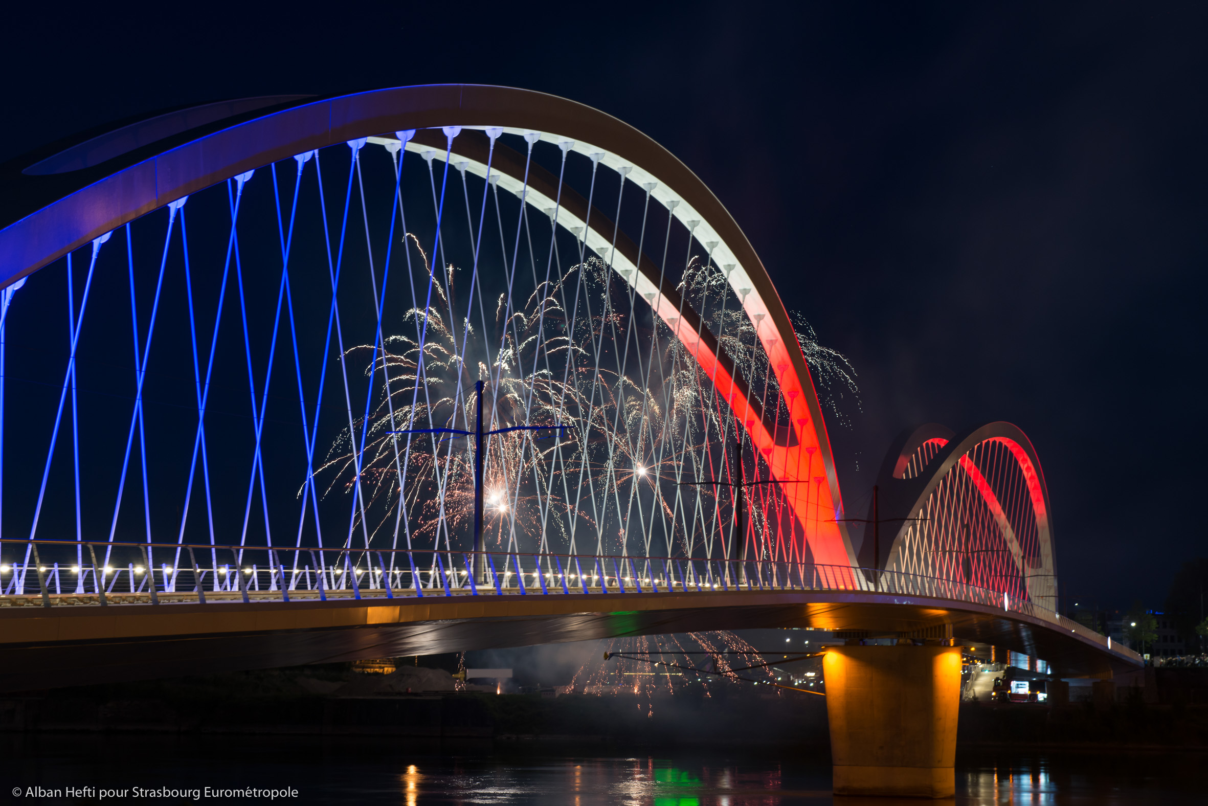 L'inauguration du pont Beatus Rhenanus durant le TRAMFEST - © Eurométropole