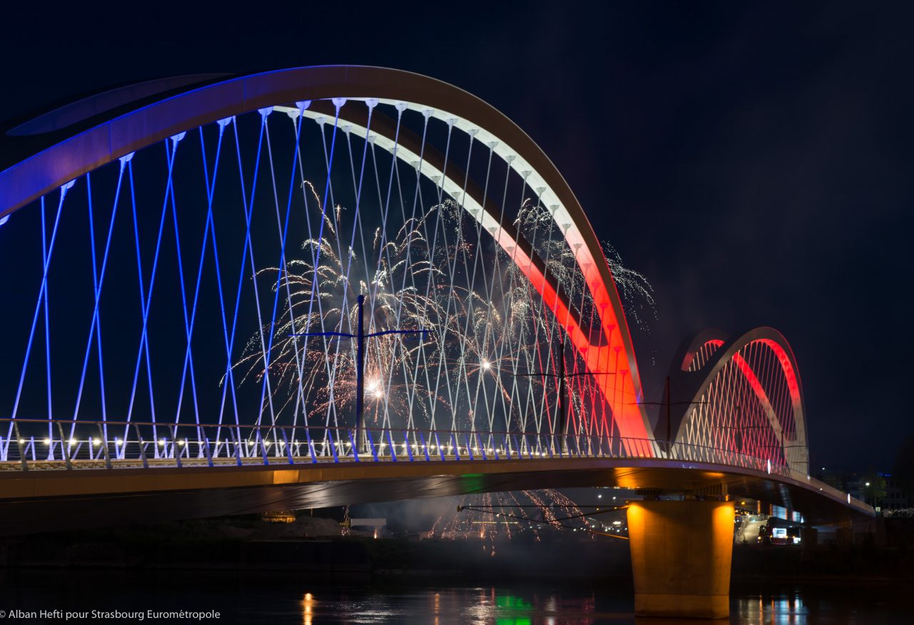 L'inauguration du pont Beatus Rhenanus durant le TRAMFEST - © Eurométropole