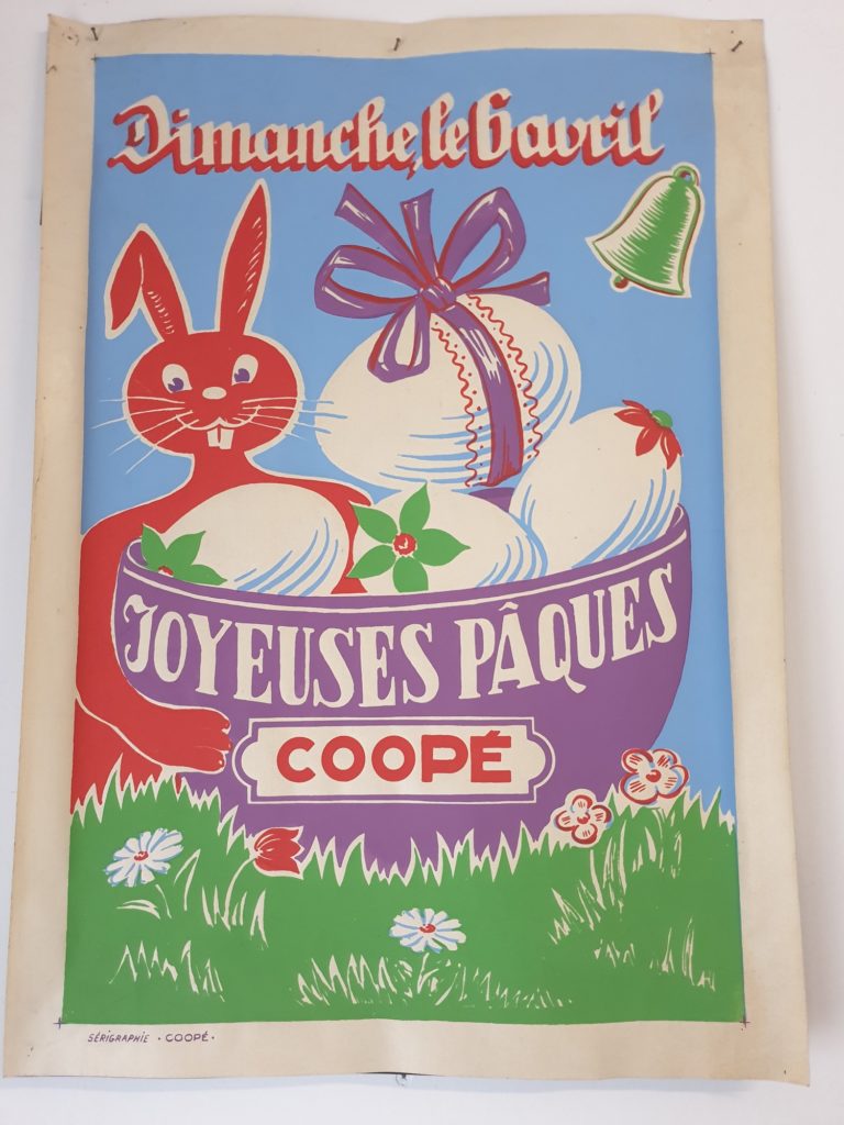 Affiche "Joyeuses Pâques", sérigraphie