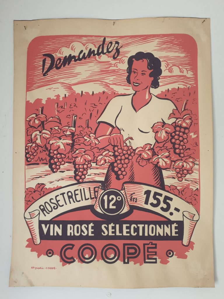 Affiche "Vins rosé", sérigraphie