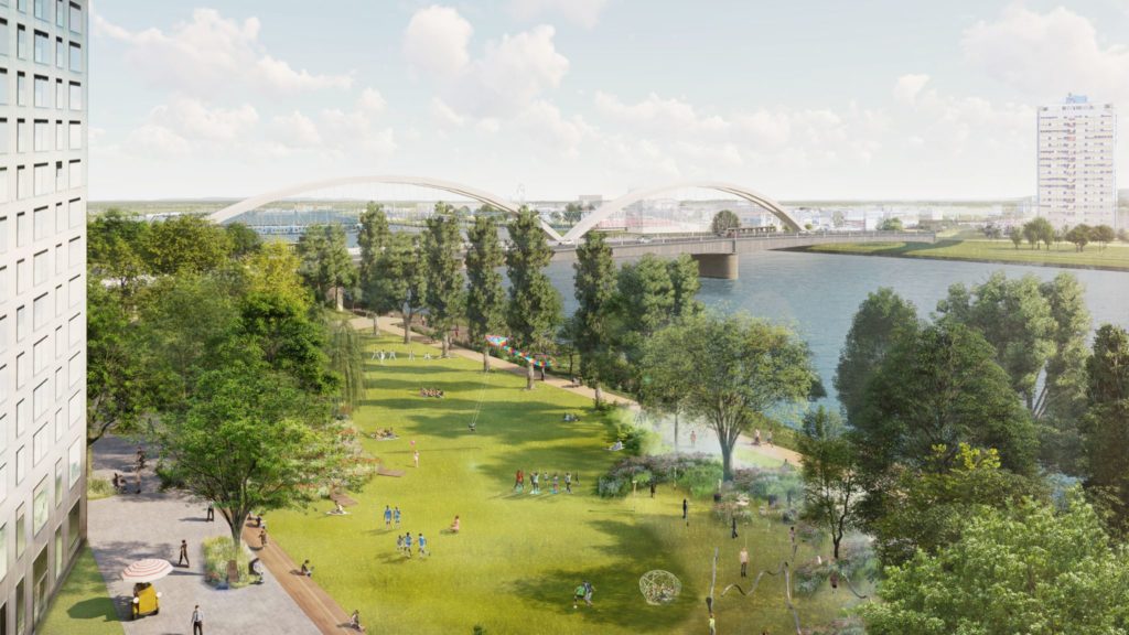 The Rhine walkway will be 500m long and 60m wide. Credit: Agence Ter