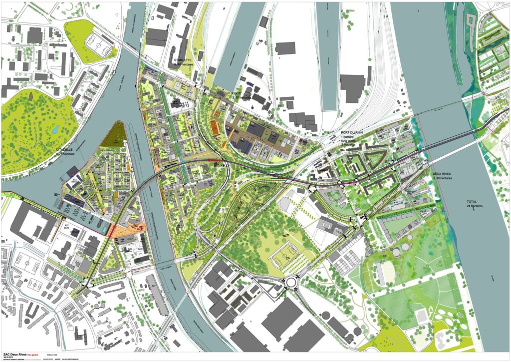Leitplan des Projekts (2013). Copyright : Alfred Peter (Landschaftsarchitekt) und Bernard Reichen (Städteplaner).