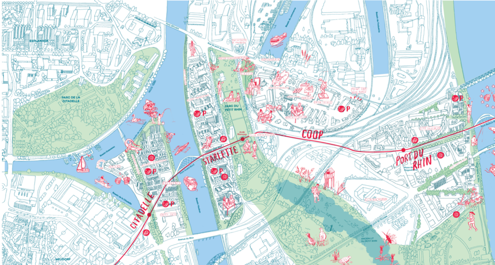 Le plan des quartiers en projet (Crédits : Approche.s !)