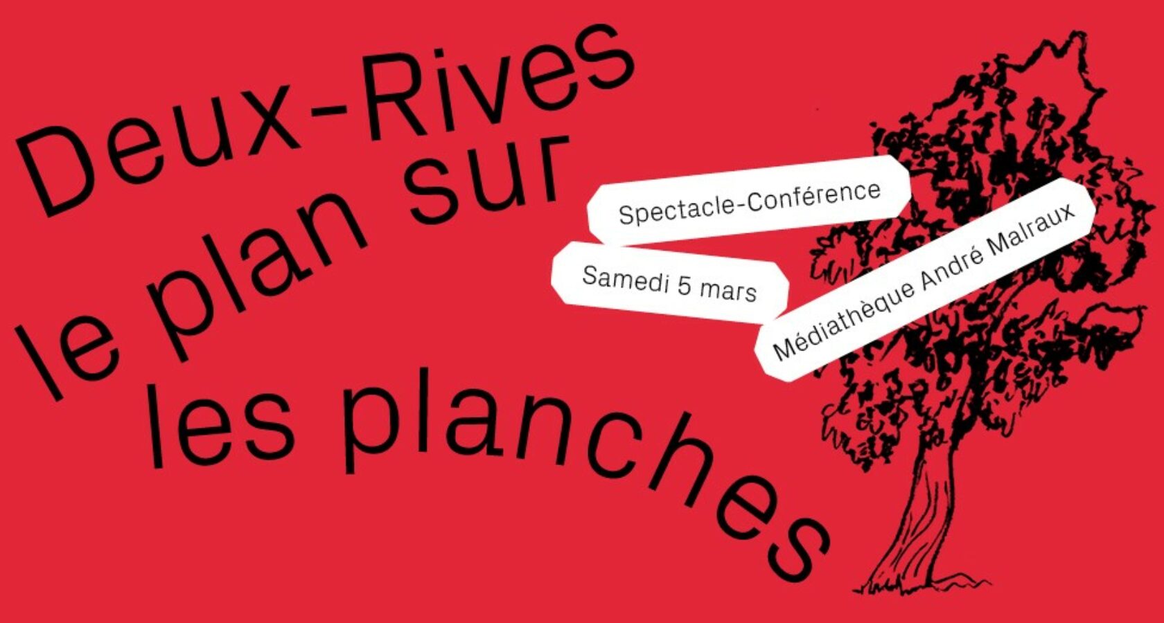 Spectacle-Conférence le Samedi 05 Mars à la Médiathèque André Malraux - Deux-Rives le plan sur les planches