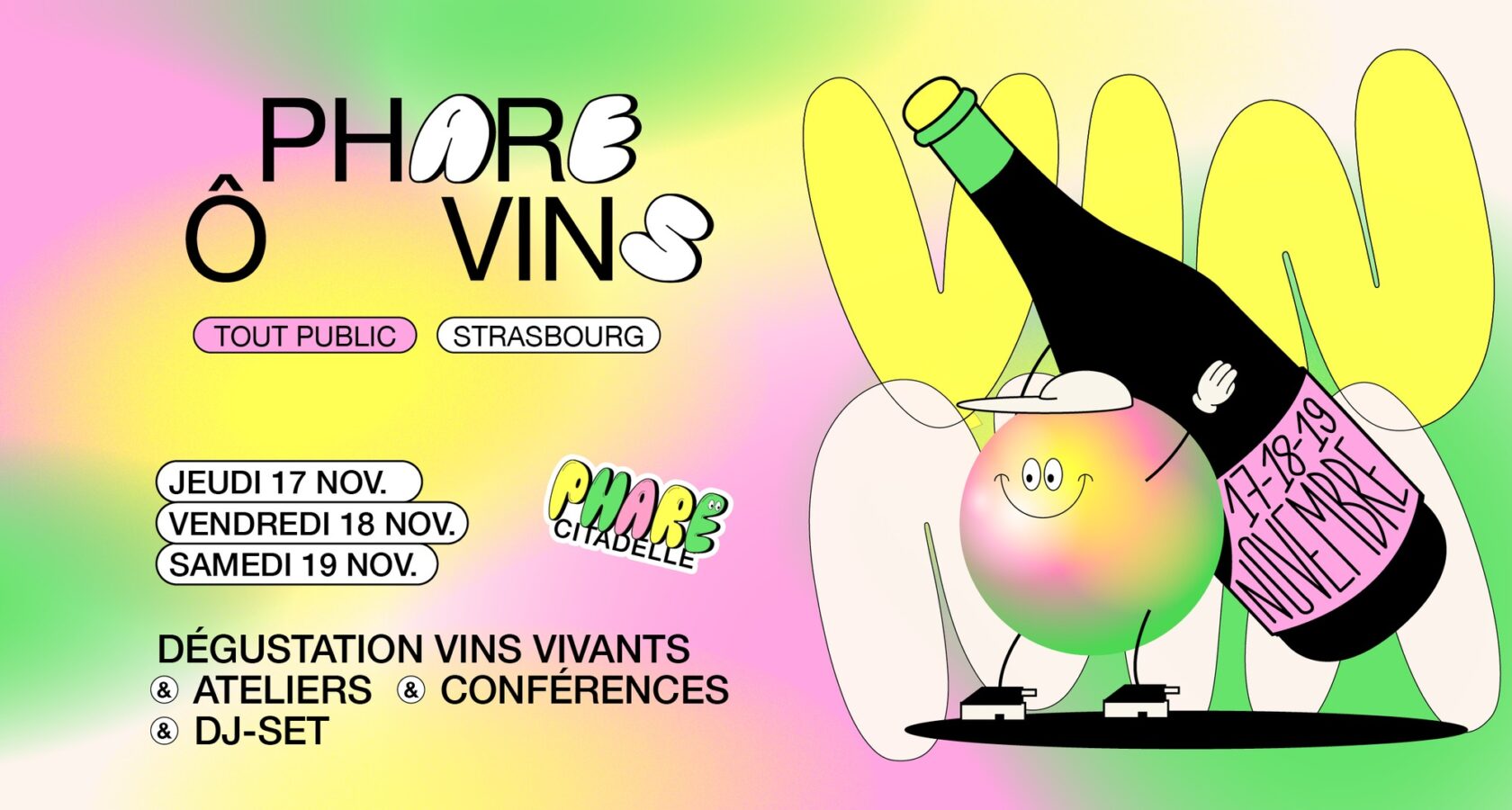 Phare ô Vins aura lieu les 17, 18 et 19 novembre à Phare Citadelle