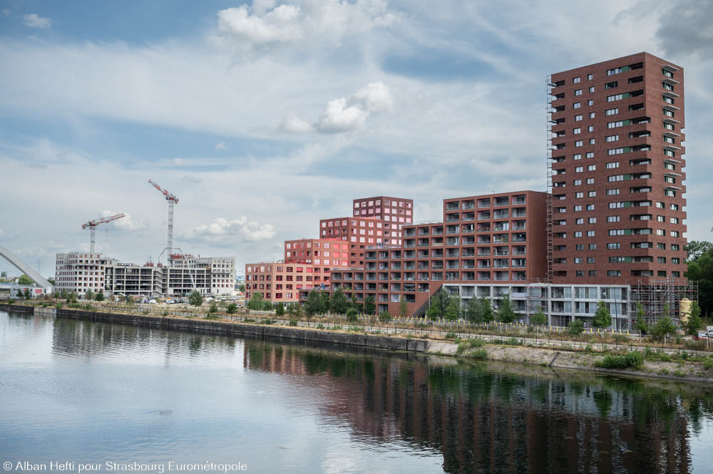 Blick von der Vauban-Brücke auf den Süden des Starlette-Viertels. Bildnachweis: Alban Hefti für die Eurometropole Straßburg