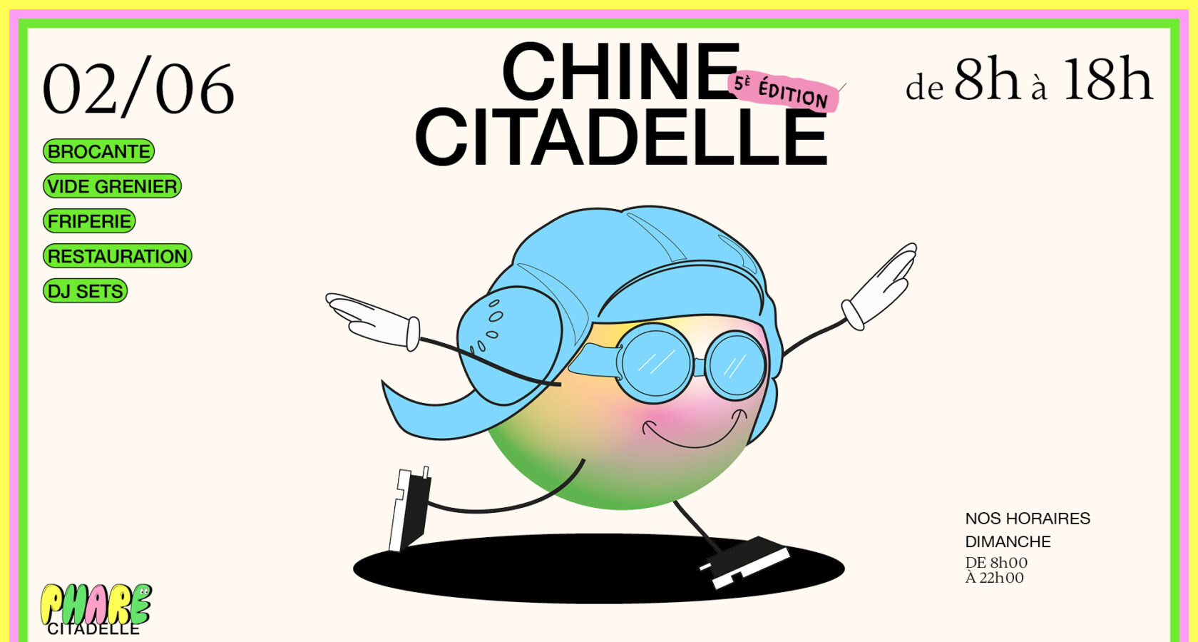 Chine Citadelle #5 revient le dimanche 2 juin à Phare Citadelle de 8h à 18h.