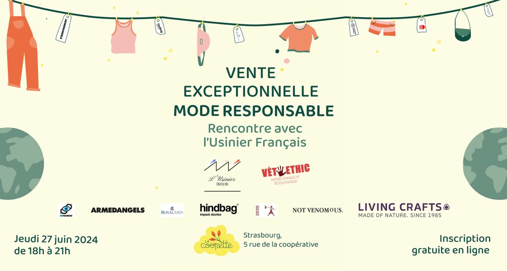 Vente exceptionnelle - Mode responsable le jeudi 27 juin 2024 à la Coopette.