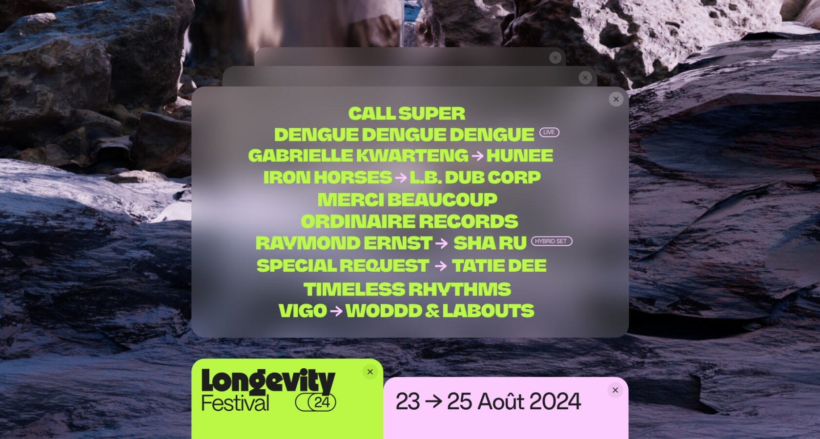 Longevity Festival, du 23 au 25 août 2024 au Jardin des Deux-Rives.