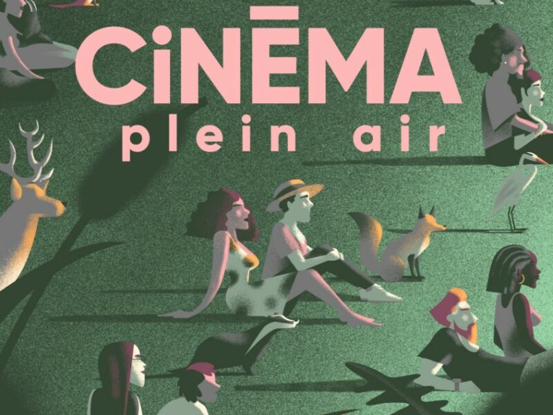 Cinéma en plein air, du 5 juillet au 30 août 2024 à Strasbourg. Crédits affiche et visuel : Jean Leblanc.
