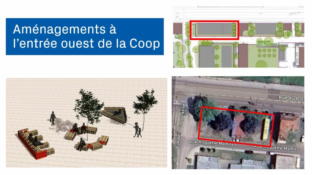 Aménagements à l'entrée ouest de la Coop.