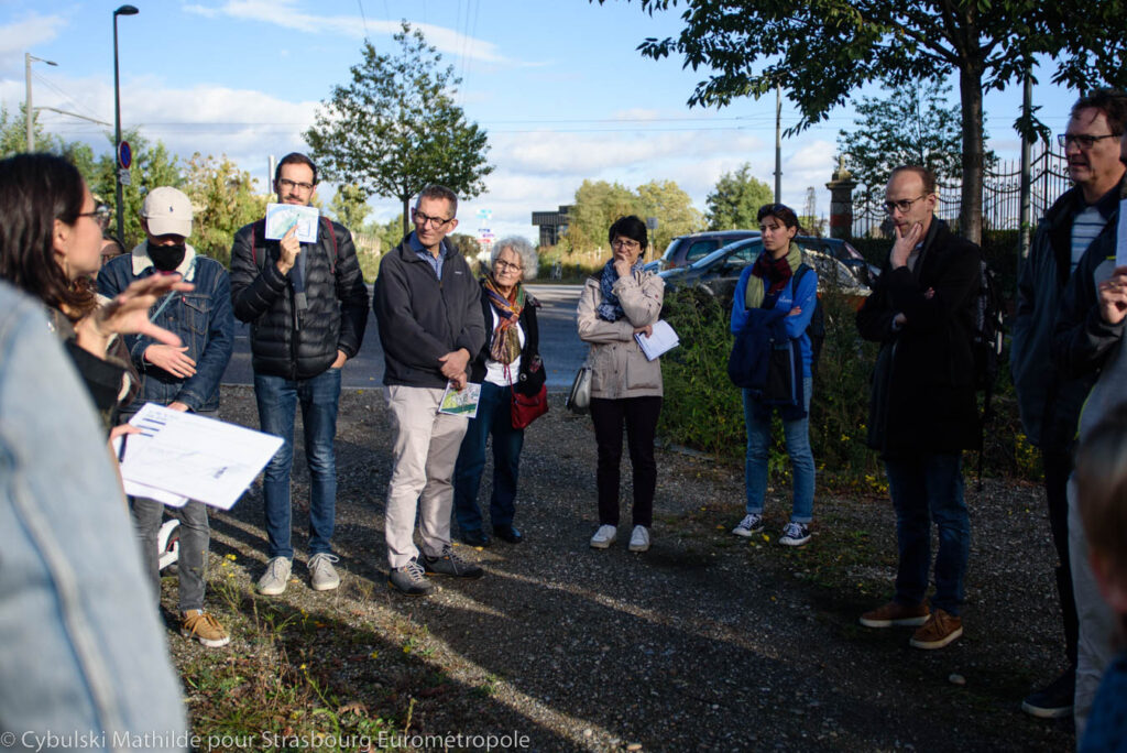 Ballade prospective avec les personnes participant à la concertation pour le Parc du Petit Rhin