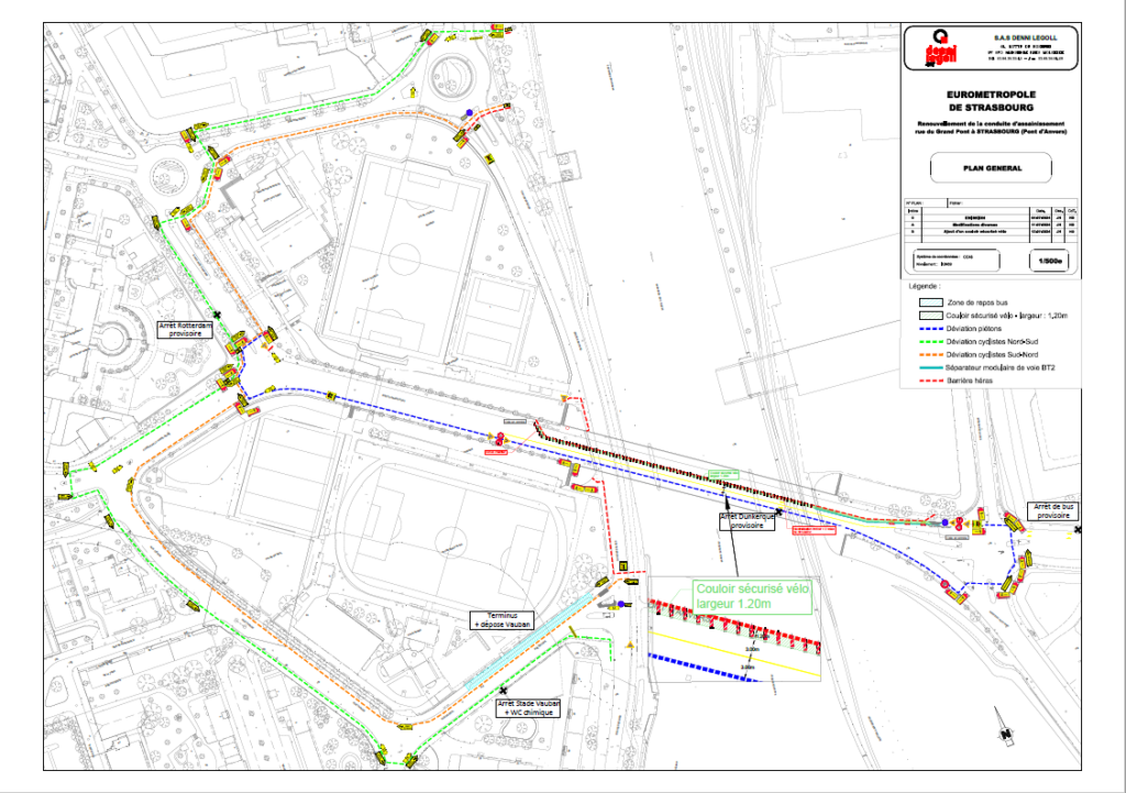 Plan expliquant les contraintes de circulation relatifs aux travaux du pont d'Anvers du 29 juillet au 15 décembre 2024.