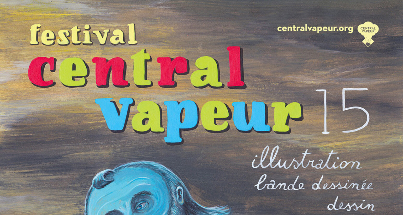 Affiche du festival Central Vapeur 15 conçue par Brecht Vandenbroucke (Crédits : Central Vapeur)