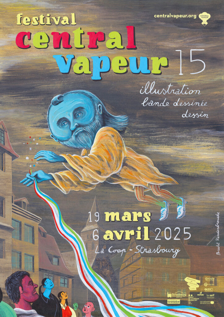 Affiche du festival Central Vapeur 15 conçue par Brecht Vandenbroucke (Crédits : Central Vapeur)