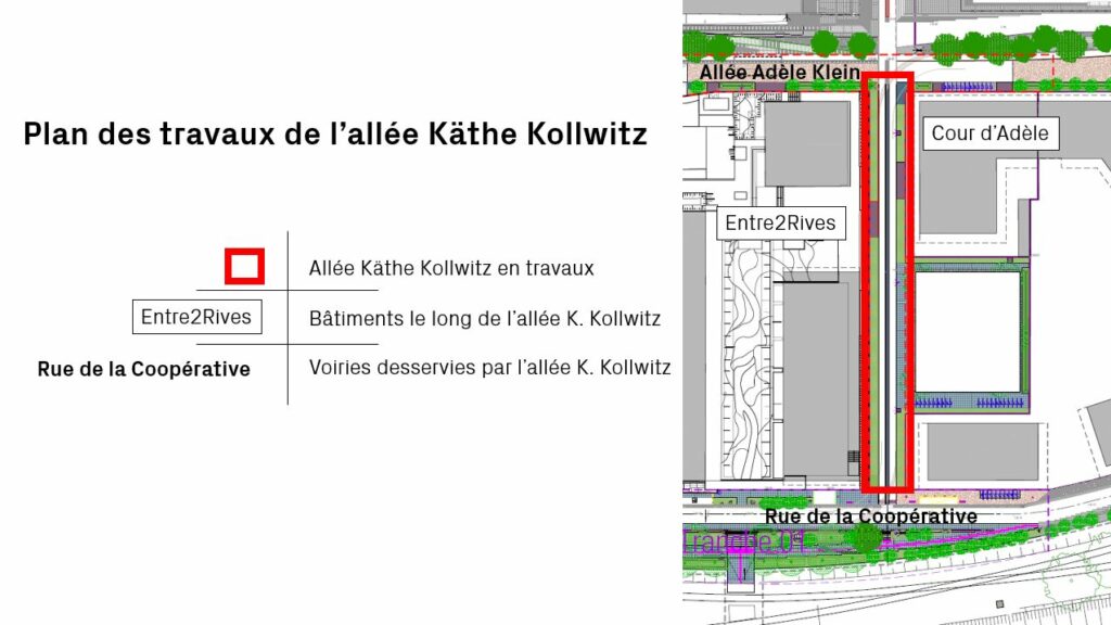 Plan des travaux de l'allée Käthe Kollwitz