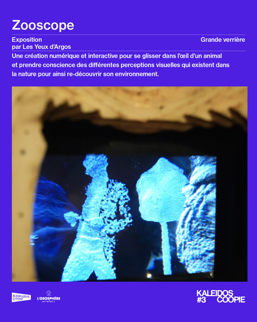 Zooscope, par les Yeux d'Argos, sous la grande verrière de Kaleidoscoop.