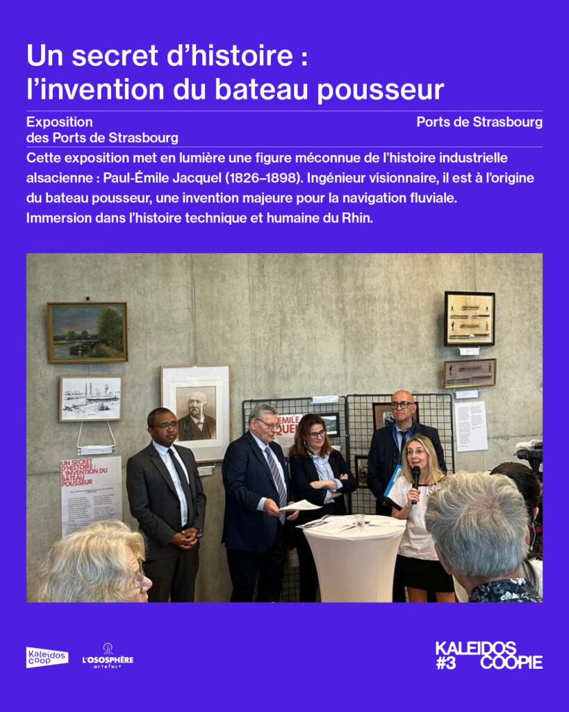 Un secret d'histoire : l'invention du bateau pousseur, par les Ports de Strasbourg, 1 rue du Port du Rhin.