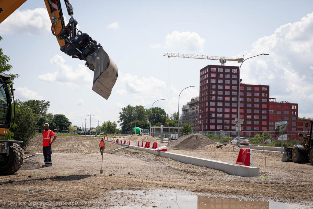 Les travaux en cours au Parc du Petit Rhin. Crédits : Elyxandro Cegarra pour Strasbourg Eurométropole