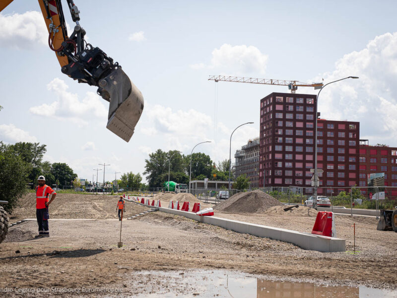 Les travaux en cours au Parc du Petit Rhin. Crédits : Elyxandro Cegarra pour Strasbourg Eurométropole