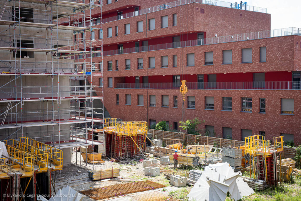 Vue plongeante sur le chantier de Viva Starlette. Crédits : Elyxandro Cegarra pour Strasbourg Eurométropole
