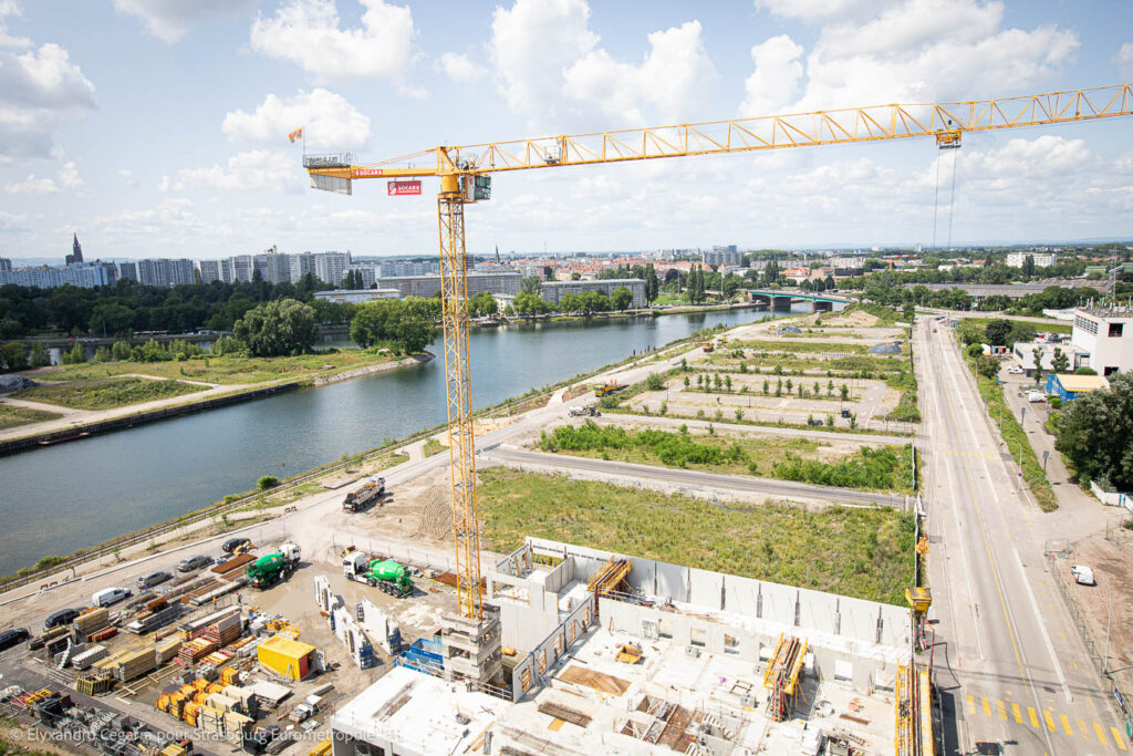 Le chantier de Campus Vatel, vue depuis l'Alternatif. Crédits : Elyxandro Cegarra pour Strasbourg Eurométropole