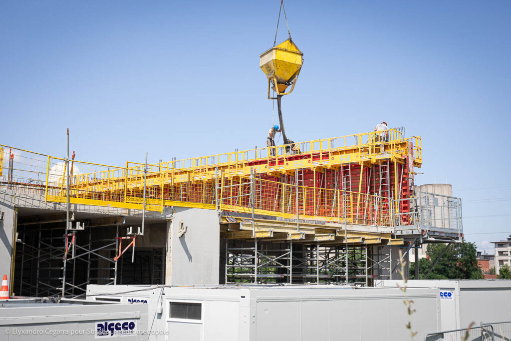 Photographie du chantier de Campus Starlette. Crédits : Elyxandro Cegarra pour Strasbourg Eurométropole