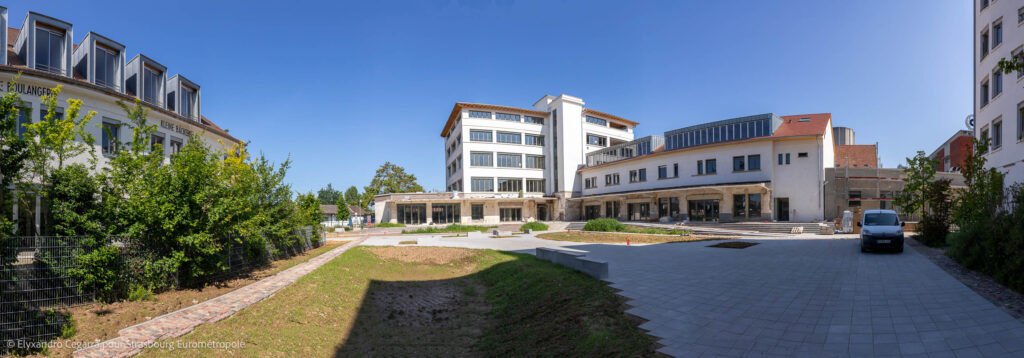 Panorama de la place des Ouvrières de la Coopé. Crédits : Elyxandro Cegarra pour Strasbourg Eurométropole