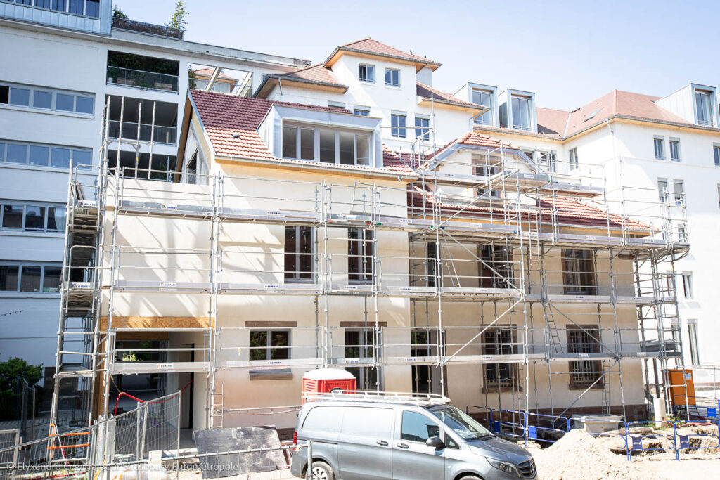 Les travaux de la Maison des Syndicats progressent. Crédits : Elyxandro Cegarra pour Strasbourg Eurométropole