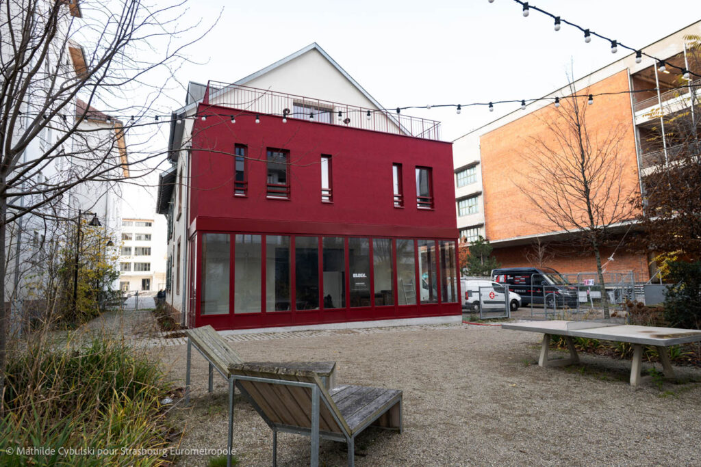 La façade de Block, le restaurant de la Maison des Syndicats. Crédits : Mathilde Cybulski pour Strasbourg Eurométropole