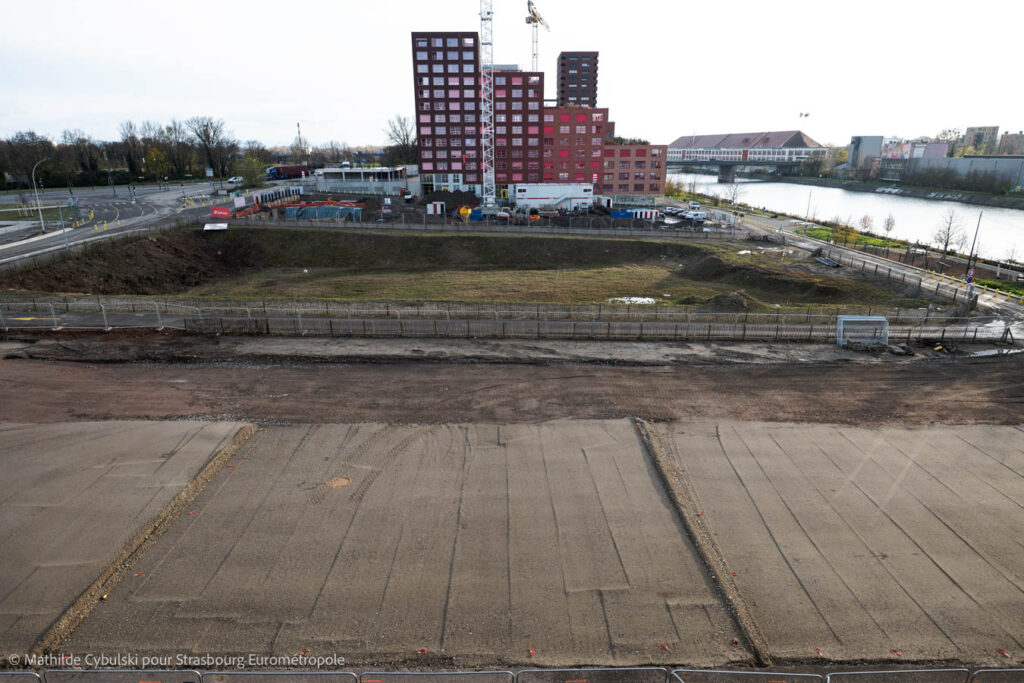 Le terrassement de Quai Vauban. Crédits : Mathilde Cybulski pour Strasbourg Eurométropole