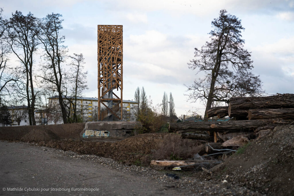 Le belvédère à la pointe de la presqu'île Citadelle. Crédits : Mathilde Cybulski pour Strasbourg Eurométropole