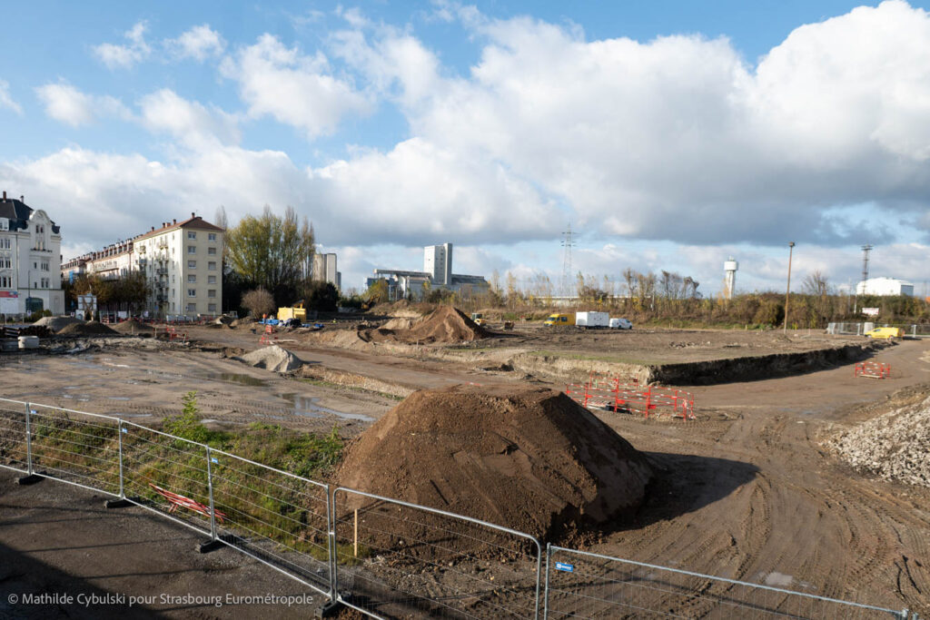 Le site de la Cour des Douanes s'étend de la Cité Loucheur au Rhin. Crédits : Mathilde Cybulski pour Strasbourg Eurométropole