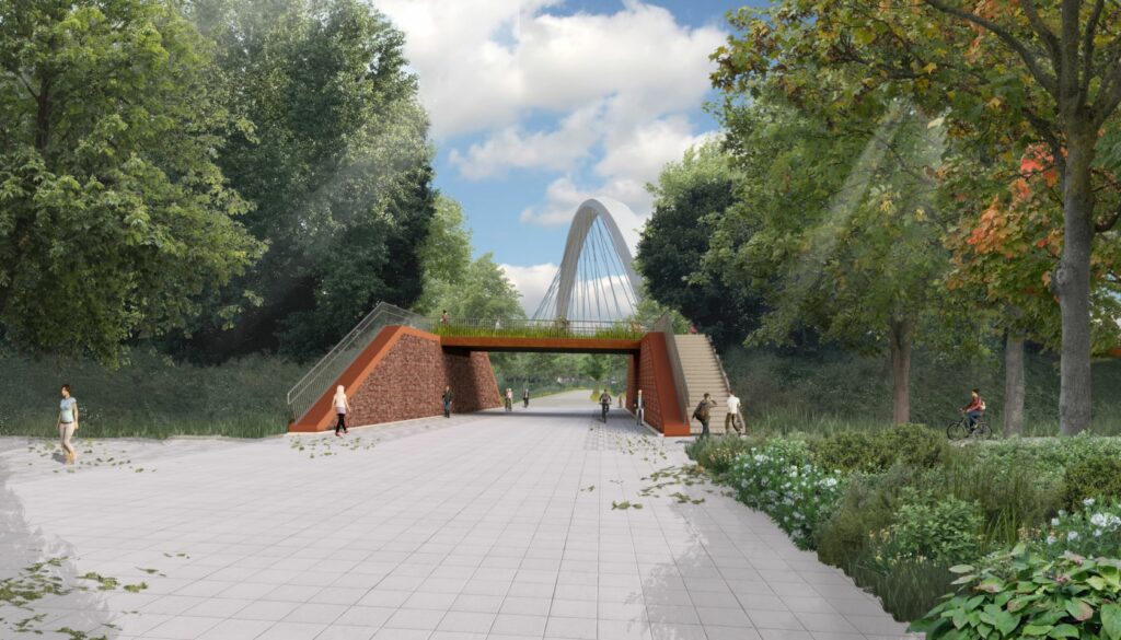 Percée de la digue de Nantes. Crédits : image Strates-oa – Architecte