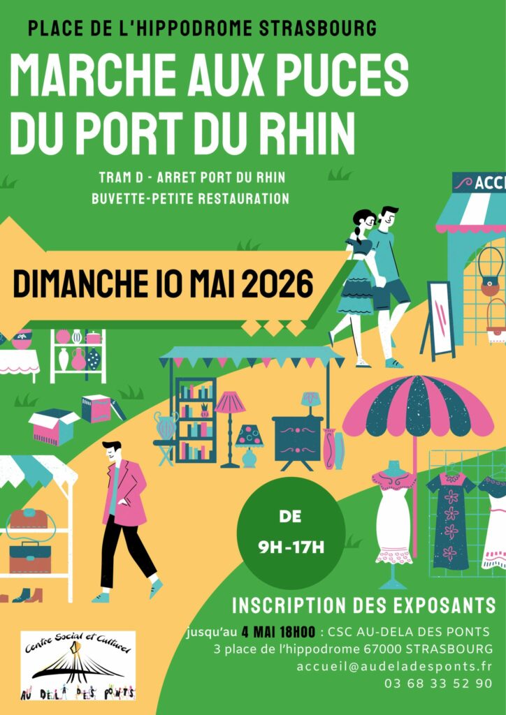 Affiche du marché aux puces du Port du Rhin