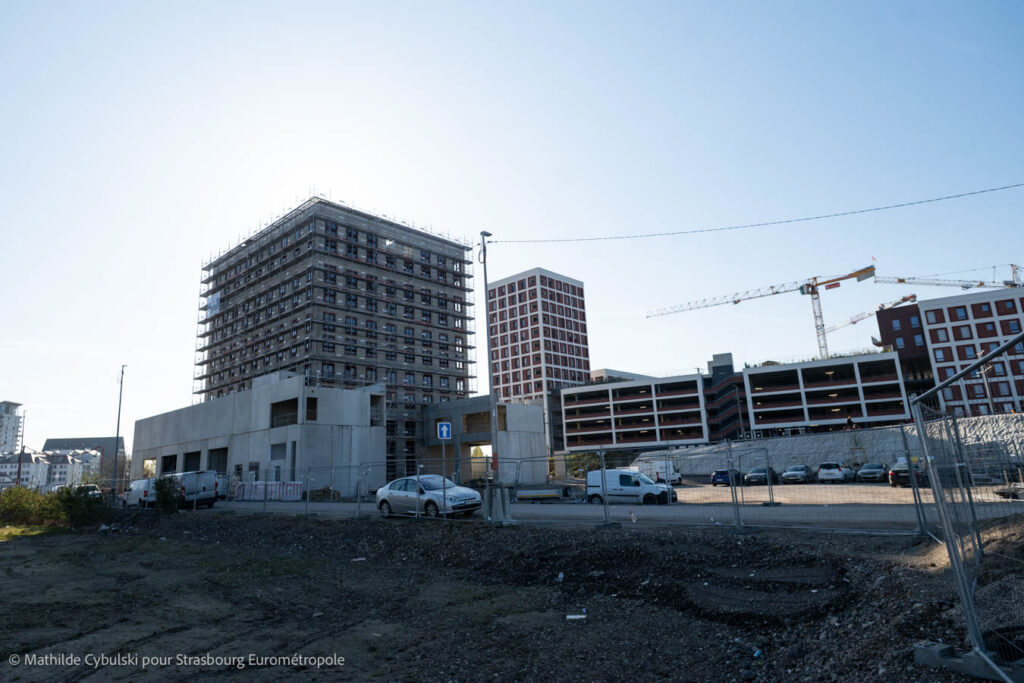 L'opération Campus Starlette vue depuis le quai du quartier. Crédits : Mathilde Cybulski pour Strasbourg Eurométropole