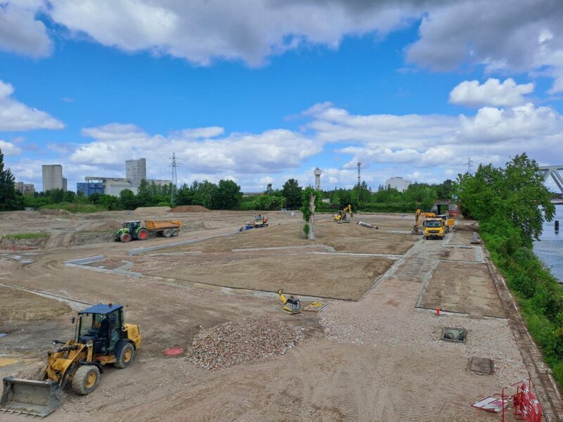 Travaux de la Promenade du Rhin en mai 2026. Crédits : SPL Deux-Rives