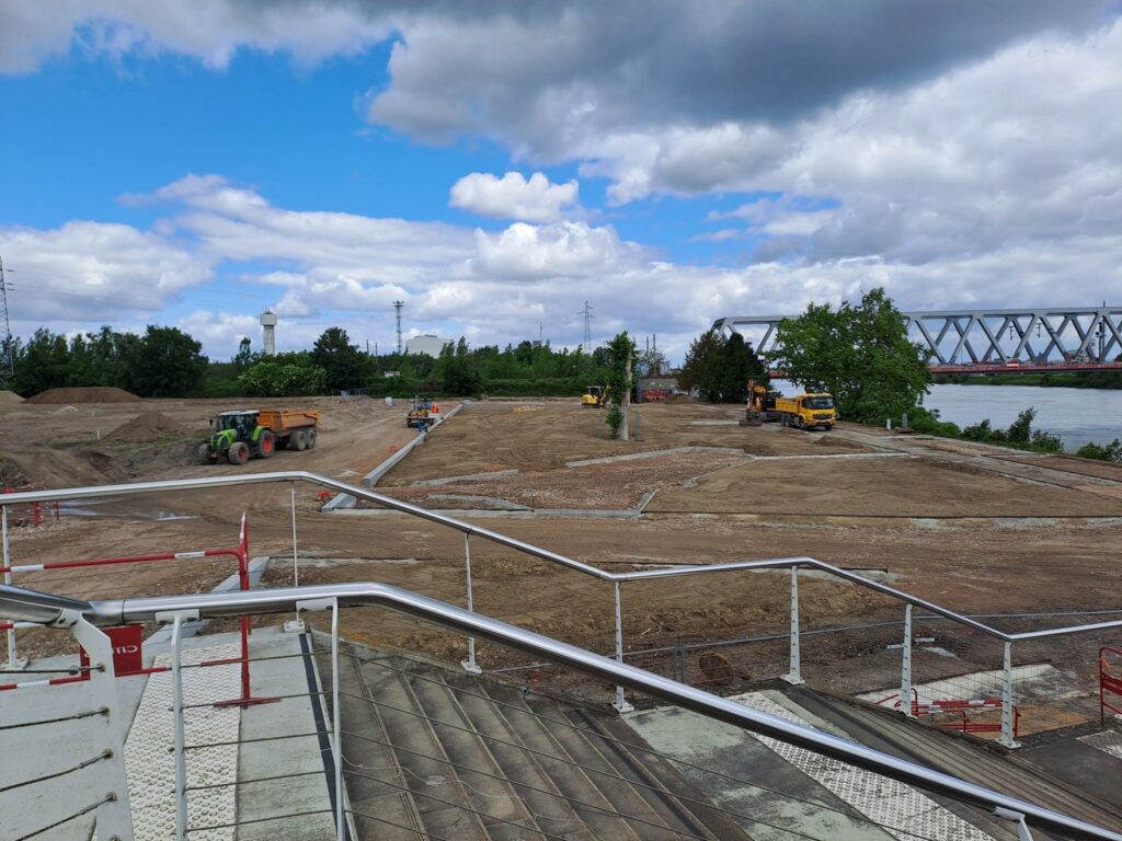 Travaux de la Promenade du Rhin en mai 2026. Crédits : SPL Deux-Rives