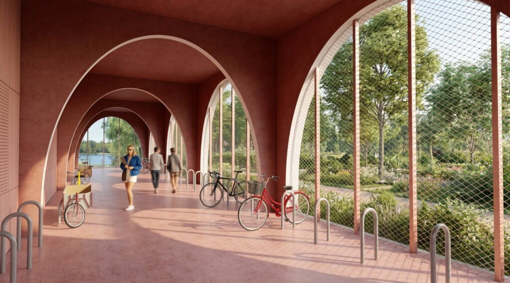 Les locaux vélos en rez-de-chaussée. Crédits : TOA architectes