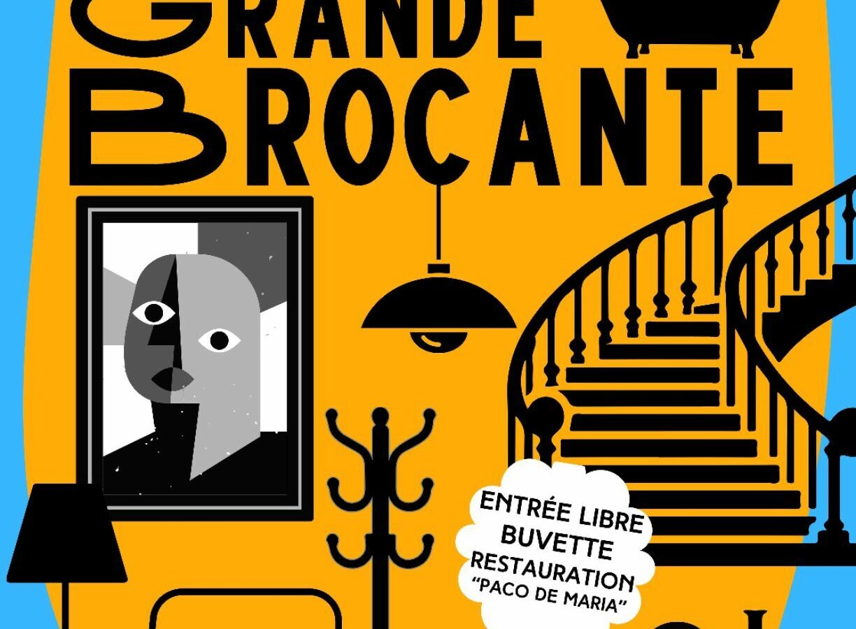 Affiche de la grande brocante du bâtiment.