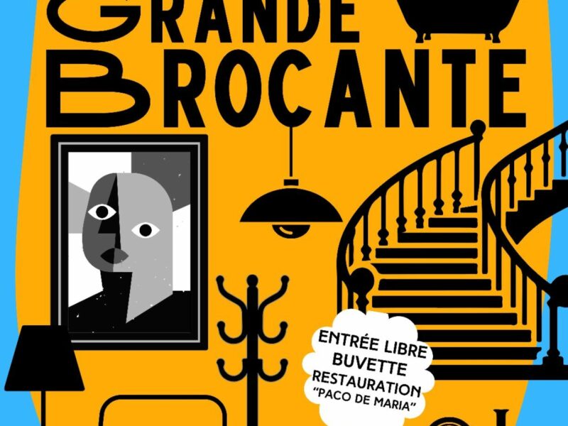 Affiche de la grande brocante du bâtiment.