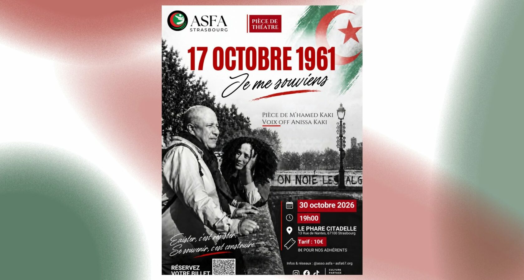 Affiche de l'événement de commémoration du 17 octobre